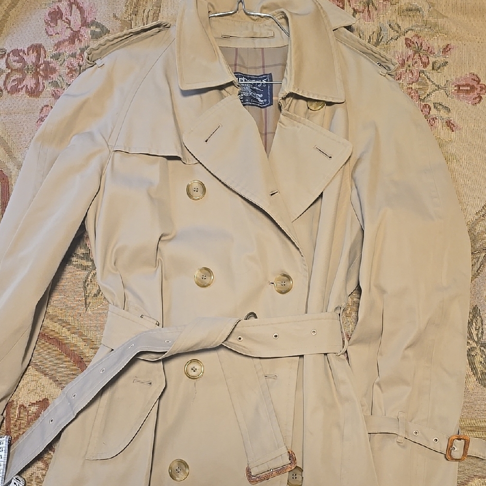 Vintage Burberry Tan Double-Breasted Trench Coat